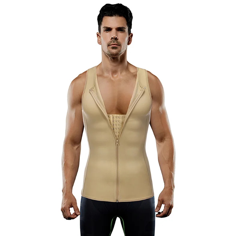 NO MOQ Private Label  Accepted Slimming Body Shaper Neoprene Men Waist Trainer Vest