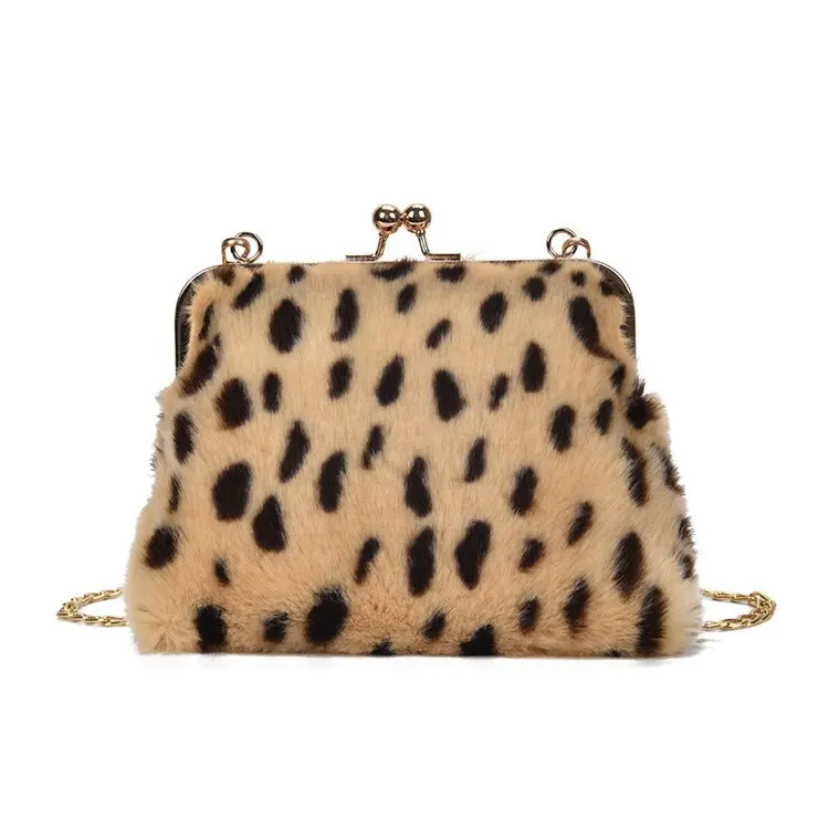 

Jtfur High quality fashion faux fur cartoon leopard Python zebra lines chain cross body shoulder bag purse, Customized color