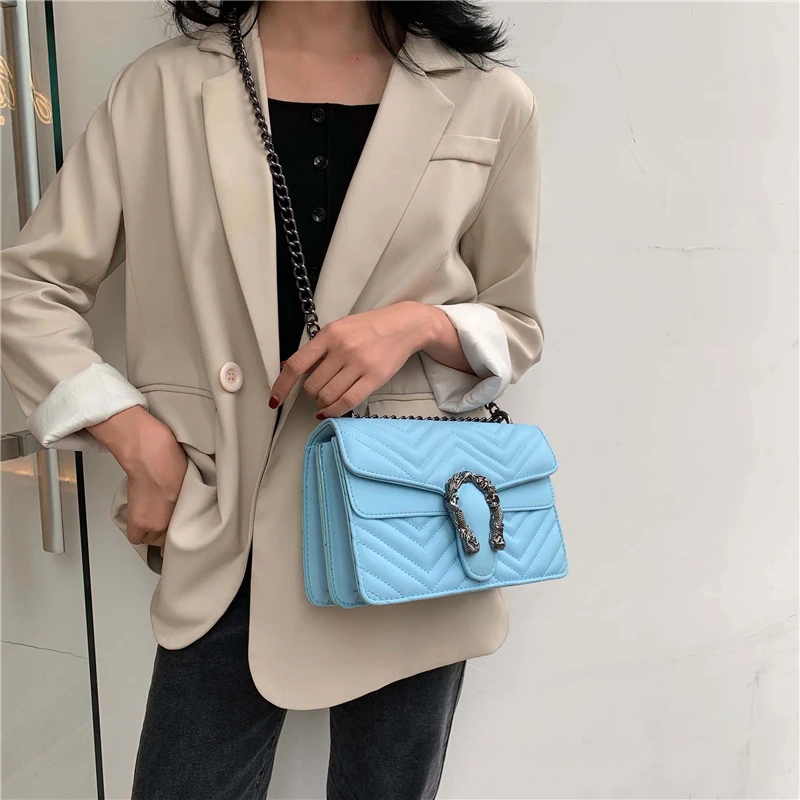 

2021 Fashion Design Solid Color Female Bag Shoulder Crossbody PU Leather Bag Handbags for Women, 9 color can choose or custom you like color