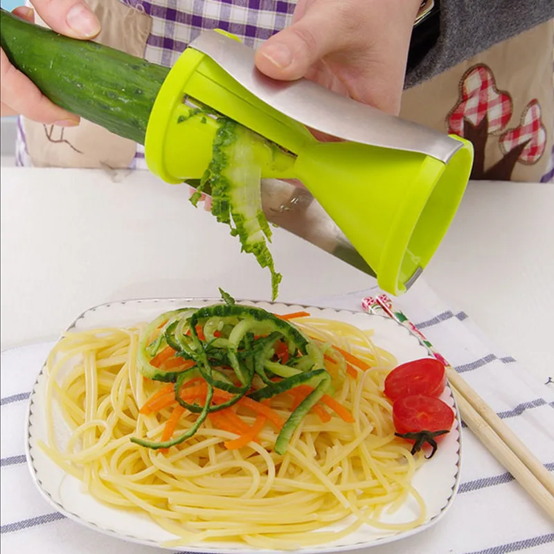

Vegetable Spiralizer Grater Carrot Cucumber Zucchini Spaghetti Blade Replaceable Vegetable Spiral Slicer Cutter, As photo