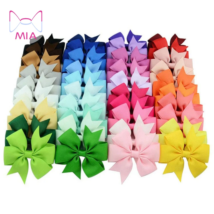 

Free Shipping 40 Colors  Customized Baby Color Ribbon Hair Bow With Clips 564, Picture shows