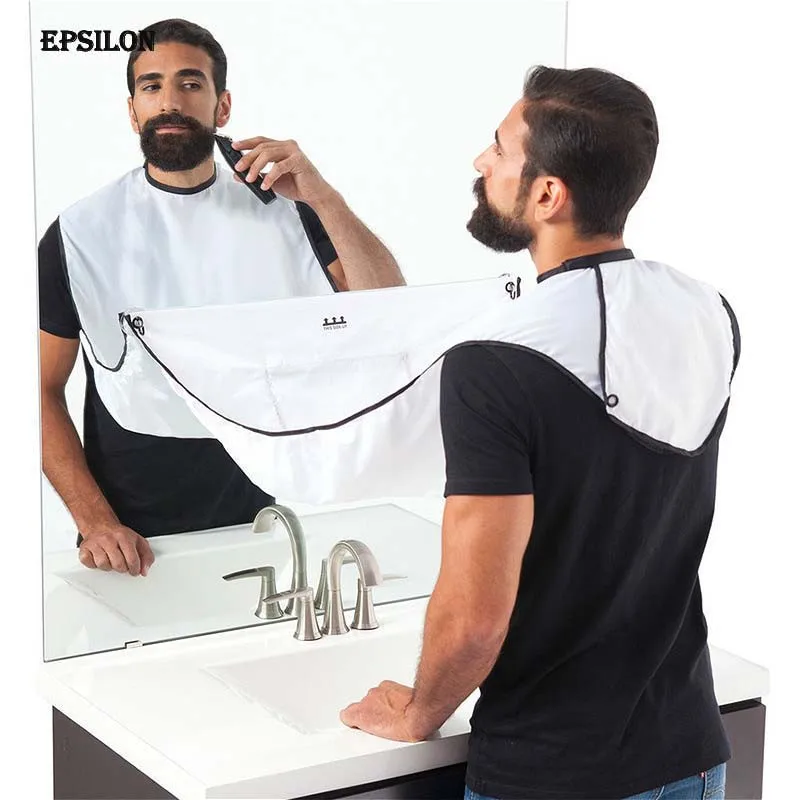 

Epsilon waterproof barber gift men custom bib cape cutting shaving beard catcher apron