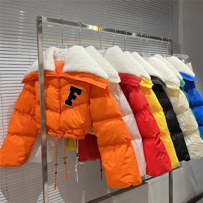 

D1117-boutique clothing letter winter sailor collar windbreaker puffer jacket women's down coats