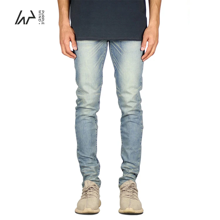 

Purple wind 2022 high quality men mixed color washed slim fit stretch pant jeans, Picture