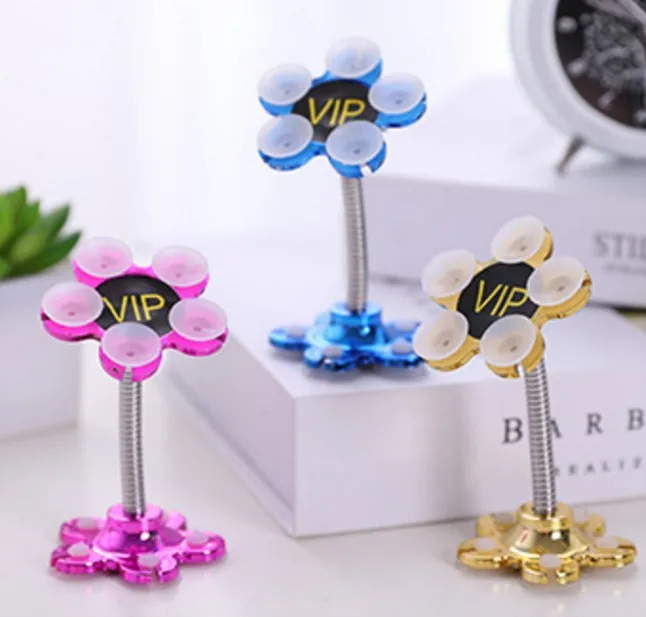 

Sucker Stand Phone Holder 360 degree Rotatable Fashion Suction Cup Mobile Phone Holder Car Bracket phone Tablets Holder, Pink, blue, gold, siliver, dark brown
