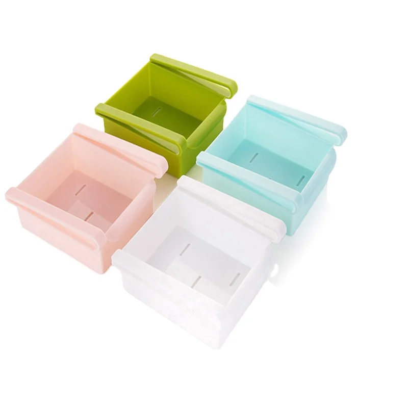 

Refrigerator Storage Box Eco-friendly Fridge Freezer Shelf Holder Pull-out Drawer Organiser Space Saver Kitchen Rack, Green,pink,blue,white