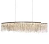 Large LED long luxury modern zip cluster purl chandelier pendant lamps lighting for hotel villar