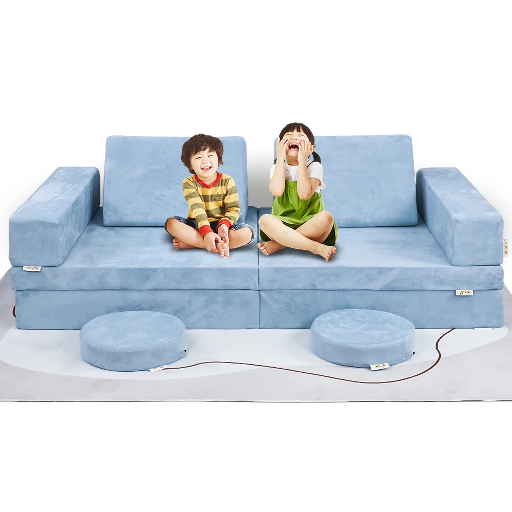 

Popular Style 10pcs Per Set KIDS' Sofa High Density Foam Kids Play Sofa Couch Living Room Furniture For Children