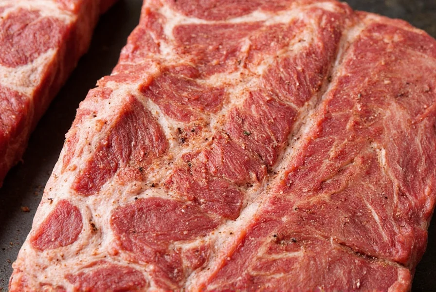 Rack of pork ribs seasoned with spices