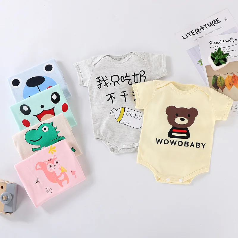 

Best Selling Infants Rompers Newborn to 24M Cute Snap Button Good Quality Cotton Boys and Girls Baby Bodysuits, Shown