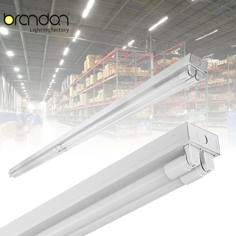 with reflector T8 2ft 3ft 4ft LED Fluorescent batten strip light fixture industrial metal lamp fitting