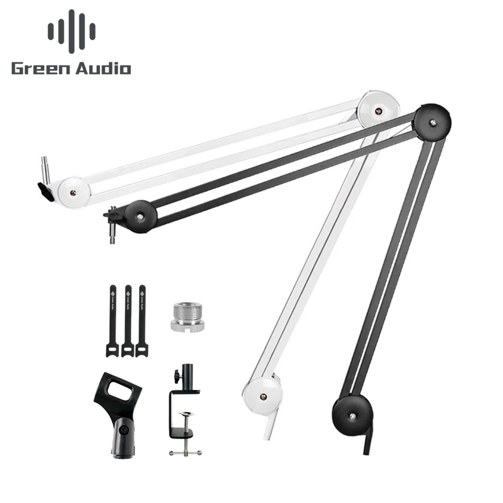 

GAZ-40 Flexible Adjustable Microphone Stand Professional broadcasting microphone stand Suspension Booms Scissor Arm Mic Stand, Ceramic black,white