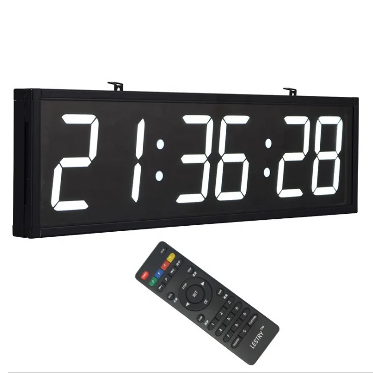 

LED clock Manufacturer Digital Timing Display Custom big size wall clock with a remote control