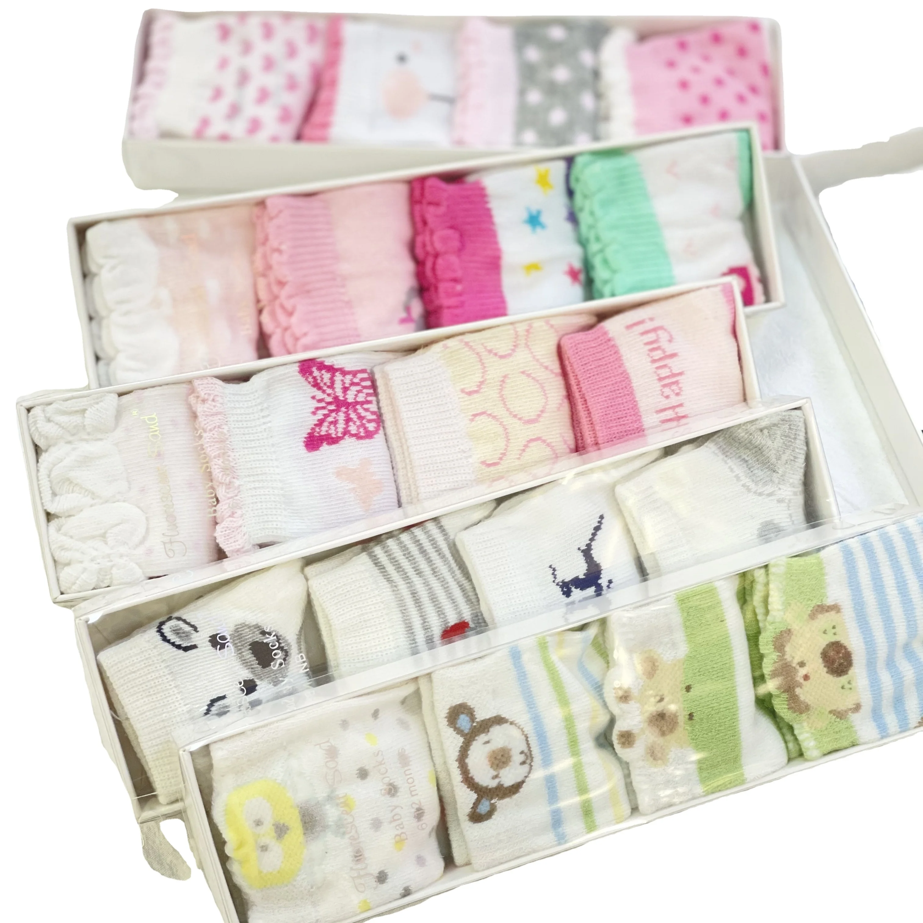 

New arrivals China baby sock gift set fancy cotton 7 pairs baby socks box set