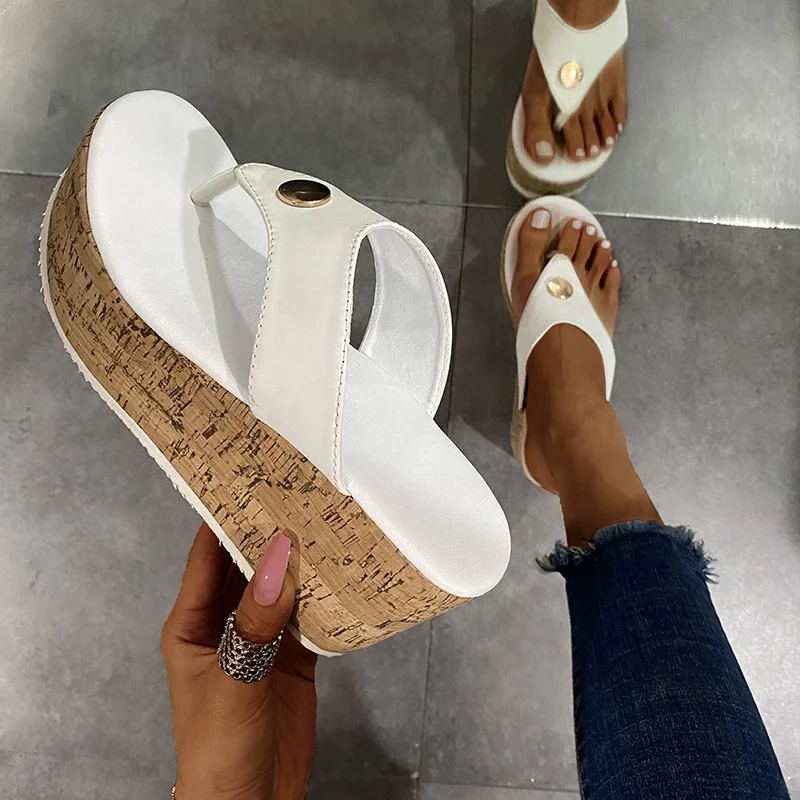 

New Thick Botton Slope Heel Slippers 2021 Summer Slippers For Women Flip Flops