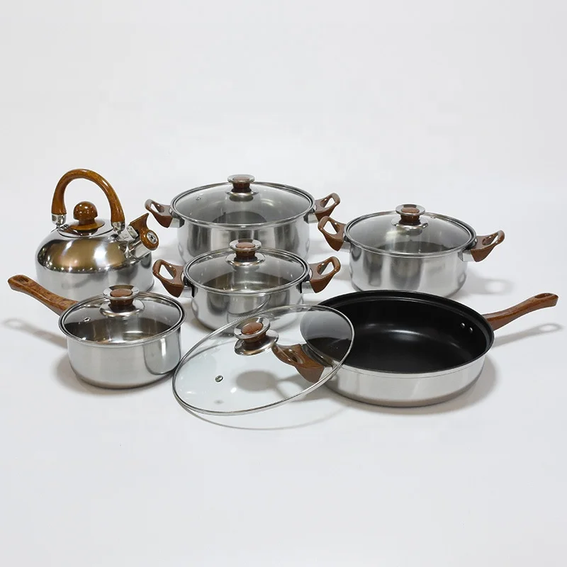 

Promotion mail order wholesale various 12pcs size stainless steel kitchen cooking pot set