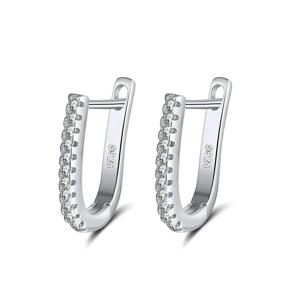 

RINNTIN SE118 Fashion 925 Sterling Silver with zircon hoop earrings for Unisex