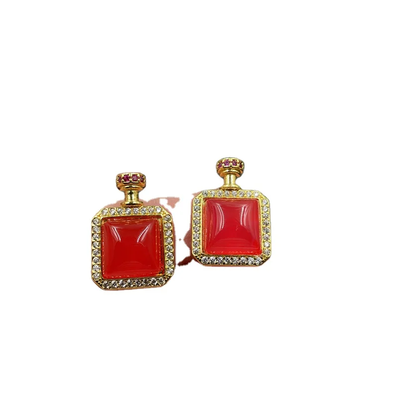 

925 Silver Inlaid Red Agate Small Pendant Big Red Agate Pendant