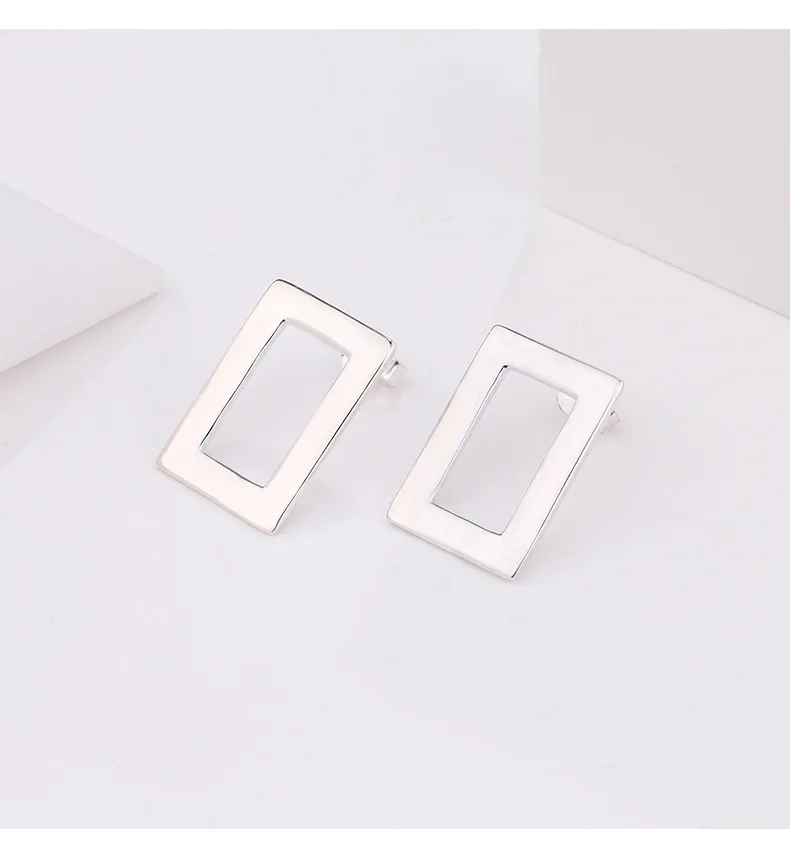 

VIANRLA rectangle stud earrings 925 sterling silver geometric earrings for women