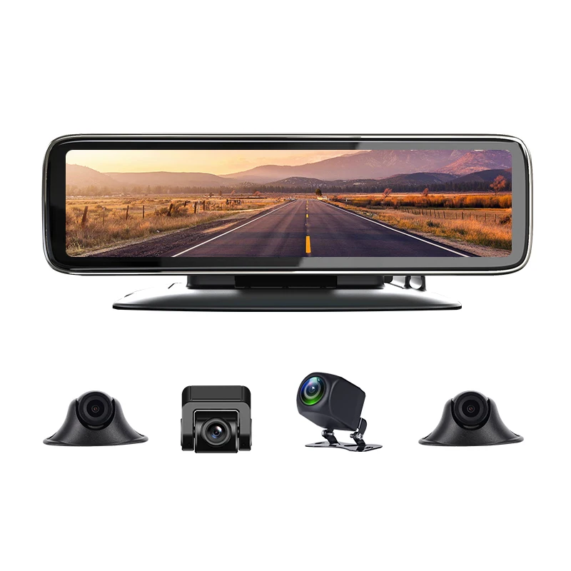 

T66 4 CH Car DVR Truck Dash camera Black Box Streaming Video Recorder Night Vision 4 Split Display Special Bracket