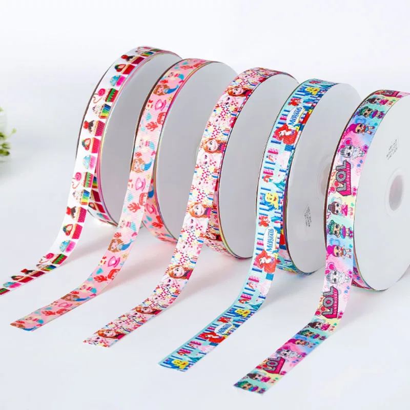 

Printed Cartoon Cake pineapple pattern Grosgrain Polyester ribbon Single Face Thick encryption ribbon