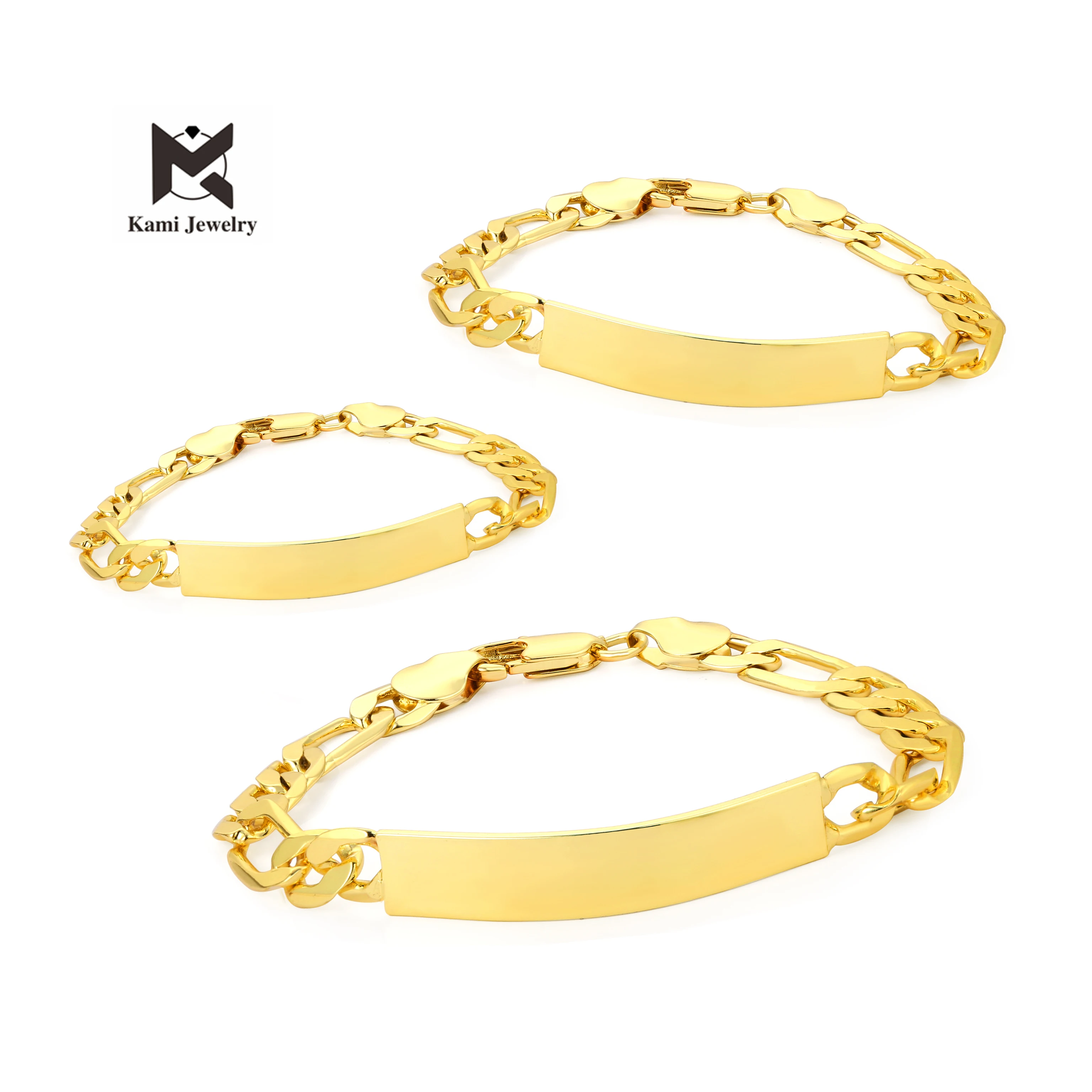 

kami wholesale Environmental Copper materials plain 14k/18k gold filled chains bracelet for kids and adult