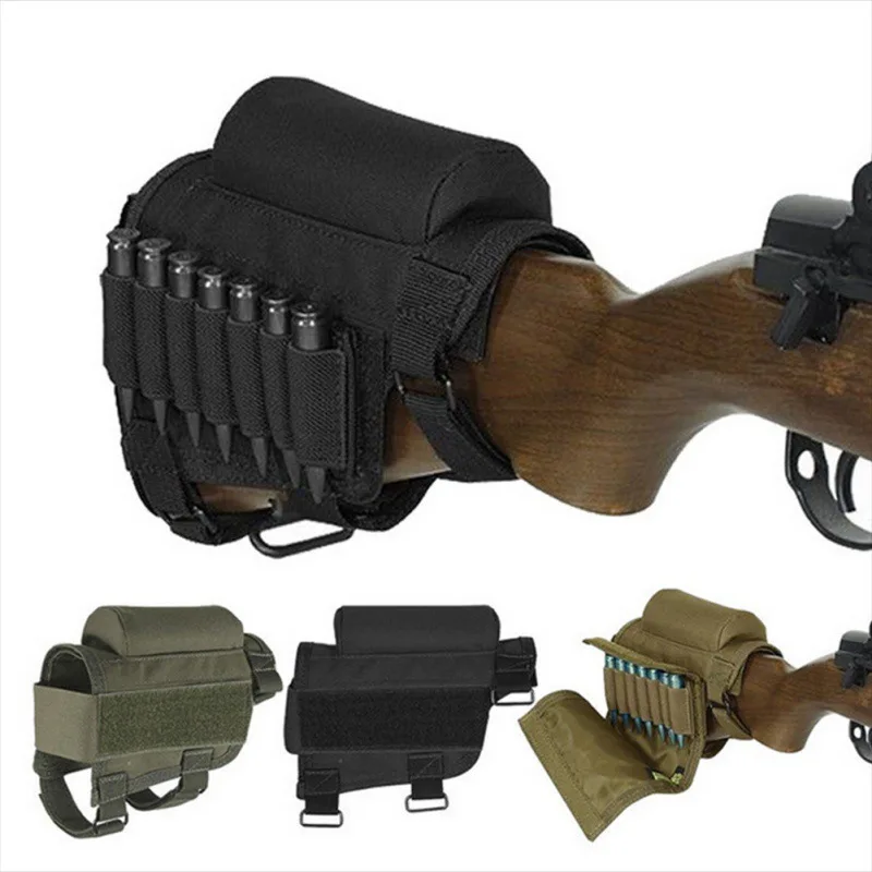 

Tactical Adjustable Gun Holder Outdoor Sniper Hunting Camo Buttstock Cartridges Carrier Rifle Package Bullet Holder Bag