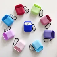 

Colorful Soft Silicone Shell Protective Cover For Airpod 2 &1 charging box Case with dust plug