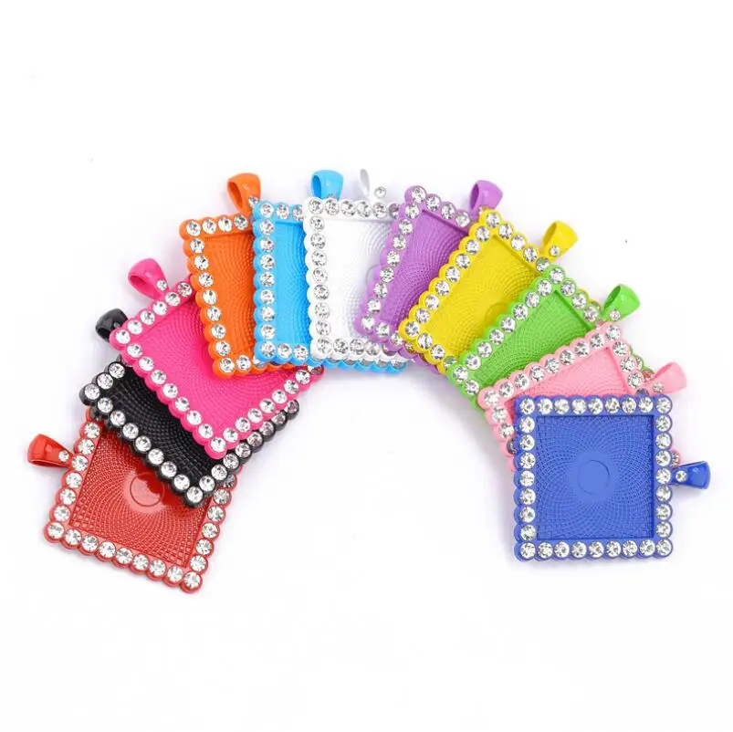 

new beauty fashion custom wholesale diy square 25mm inner diameter stoving varnish high quality tray charms