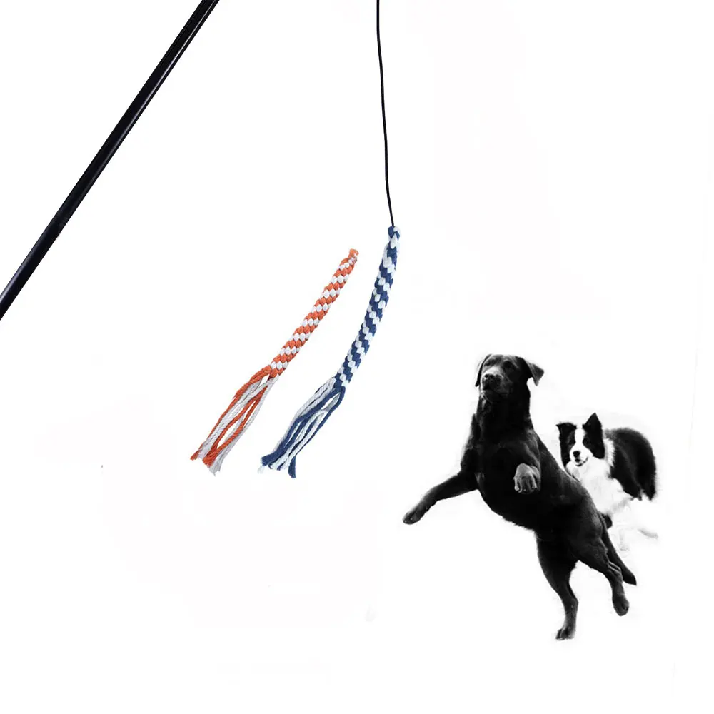 

OEM Extendable Flirt Pole Telescopic Rod Dog Toy Agility Training Obstacle Course Tail Teaser Lure Wand, As picture