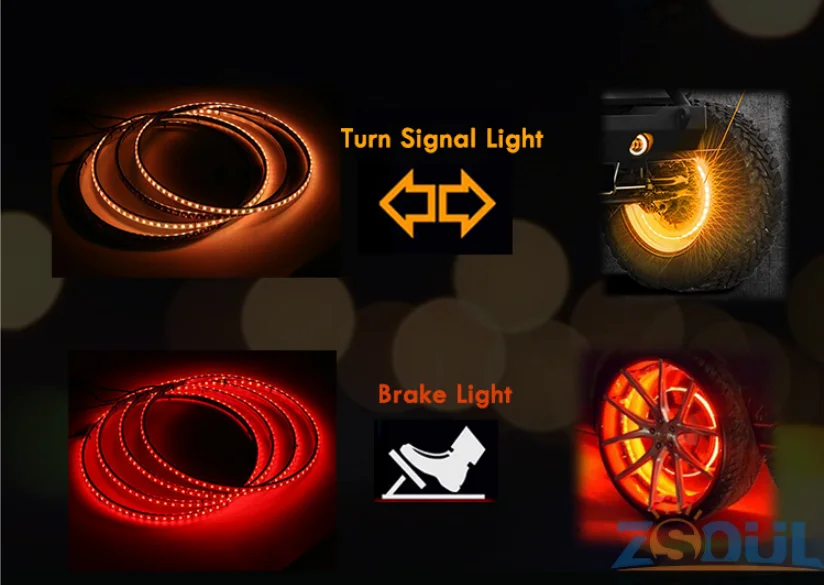 Rgb Wheel Ring Light Kit Sequential Synth Car Decoration Accessories By