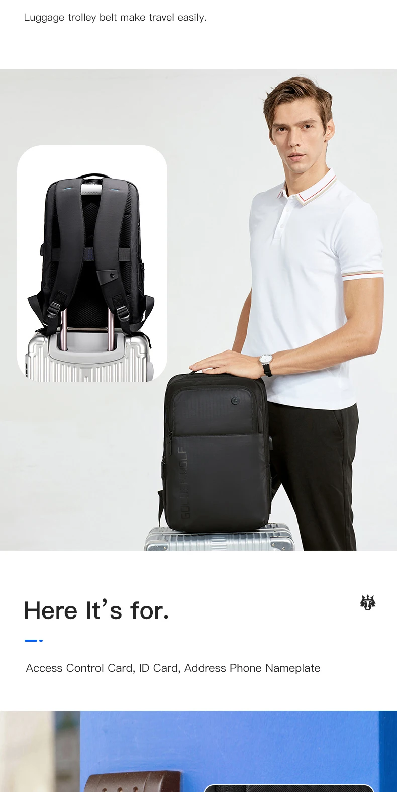 New design backpack waterproof wholesale men's backpack travel bag computer backpack with usb port