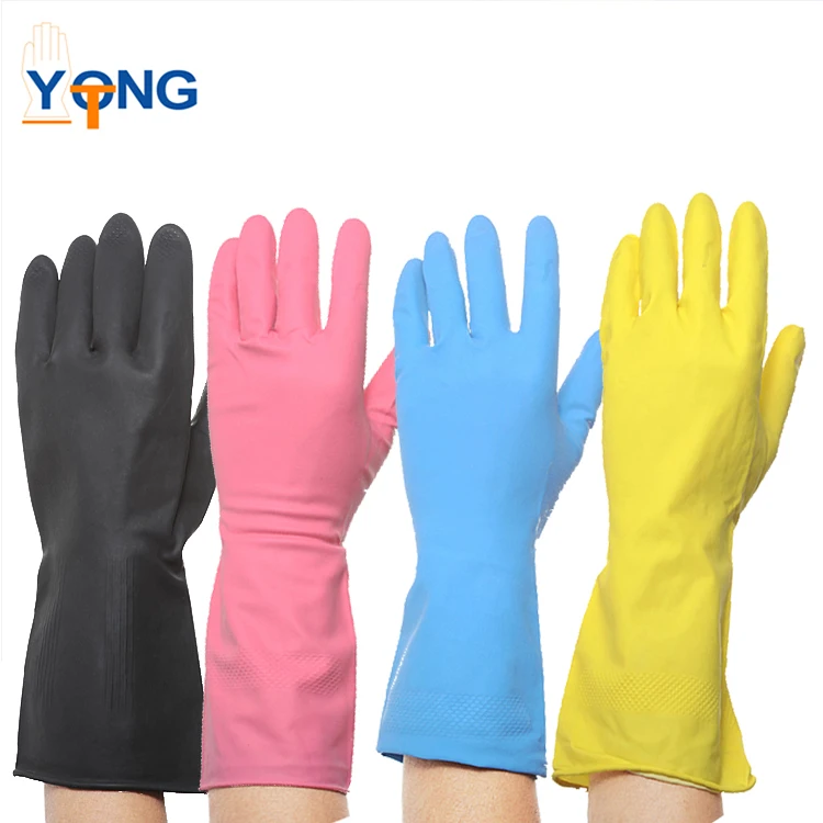 Latex Household Cleaning Glove The Black Gloves Black Industrial Latex