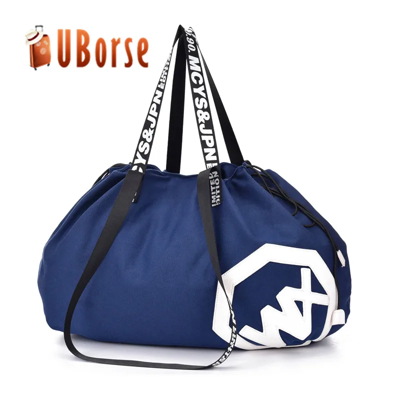 
Custom women men canvas travel duffel bag shoulder sport bag drawstring gym bag 