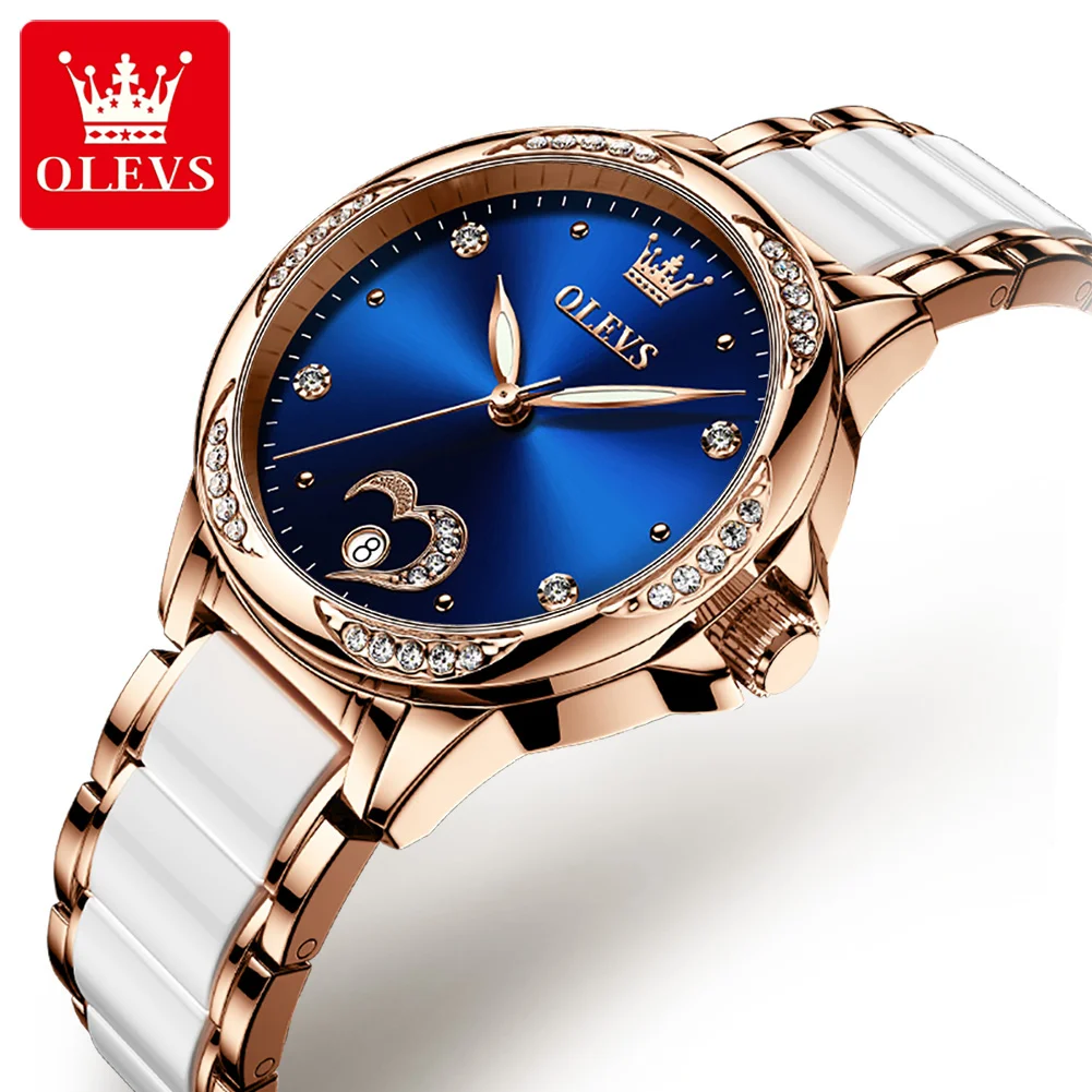 

OLEVS 6631 wholesale crystal fashion 3 atm water resistant stainless steel diamond women watches automatic mechanical