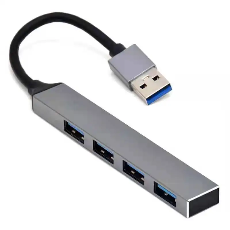 

4 in 1 usb hub data transfer aluminum usb hub 3.0 usb hub 4 ports, Grey/silver