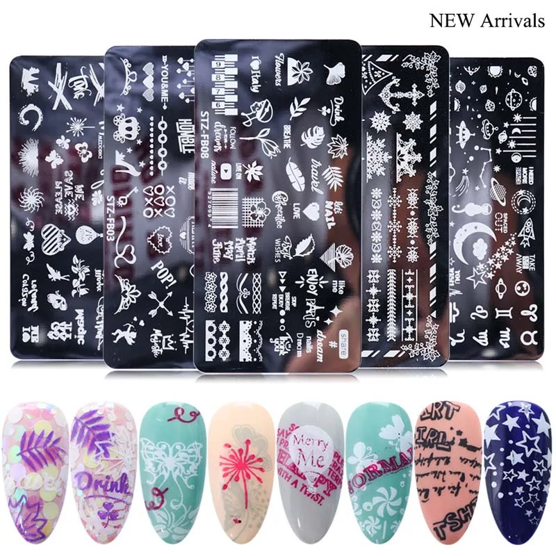 

Professional Custom Stainless Steel Stamp Template Tool Leaves Christmas Tree Image Template Polish Nail Art Stamping Plates, Picture show