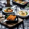 Microwave oven ceramic rectangle home kitchen cheap grilled meat tray porcelain non-stick baking plate