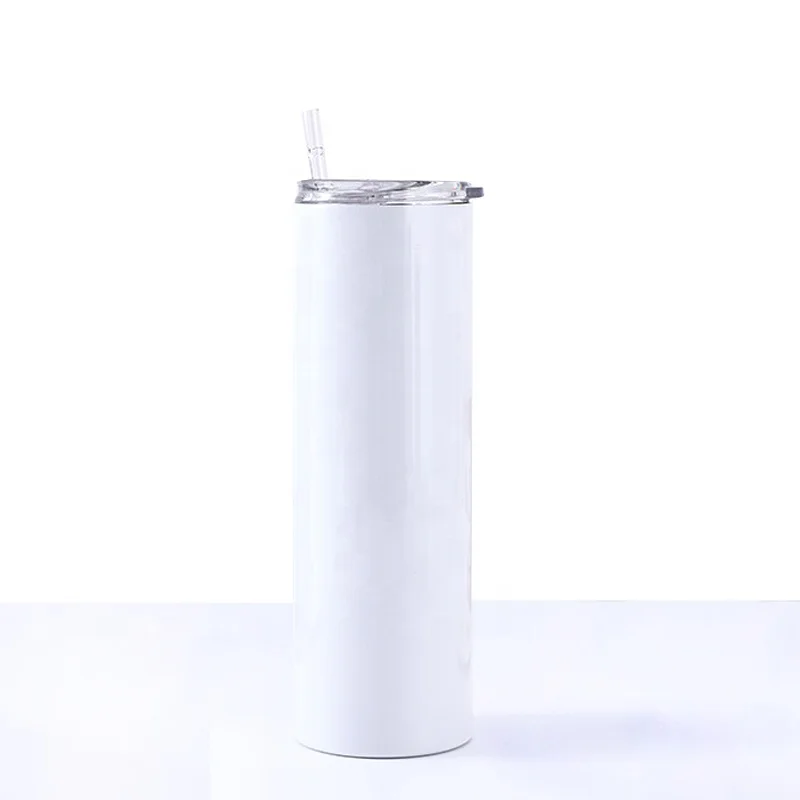 

Amazon Hot sale 15 oz 20 oz straightsublimation skinny straight tumblers blanks stainless steel tumbler Cup, White