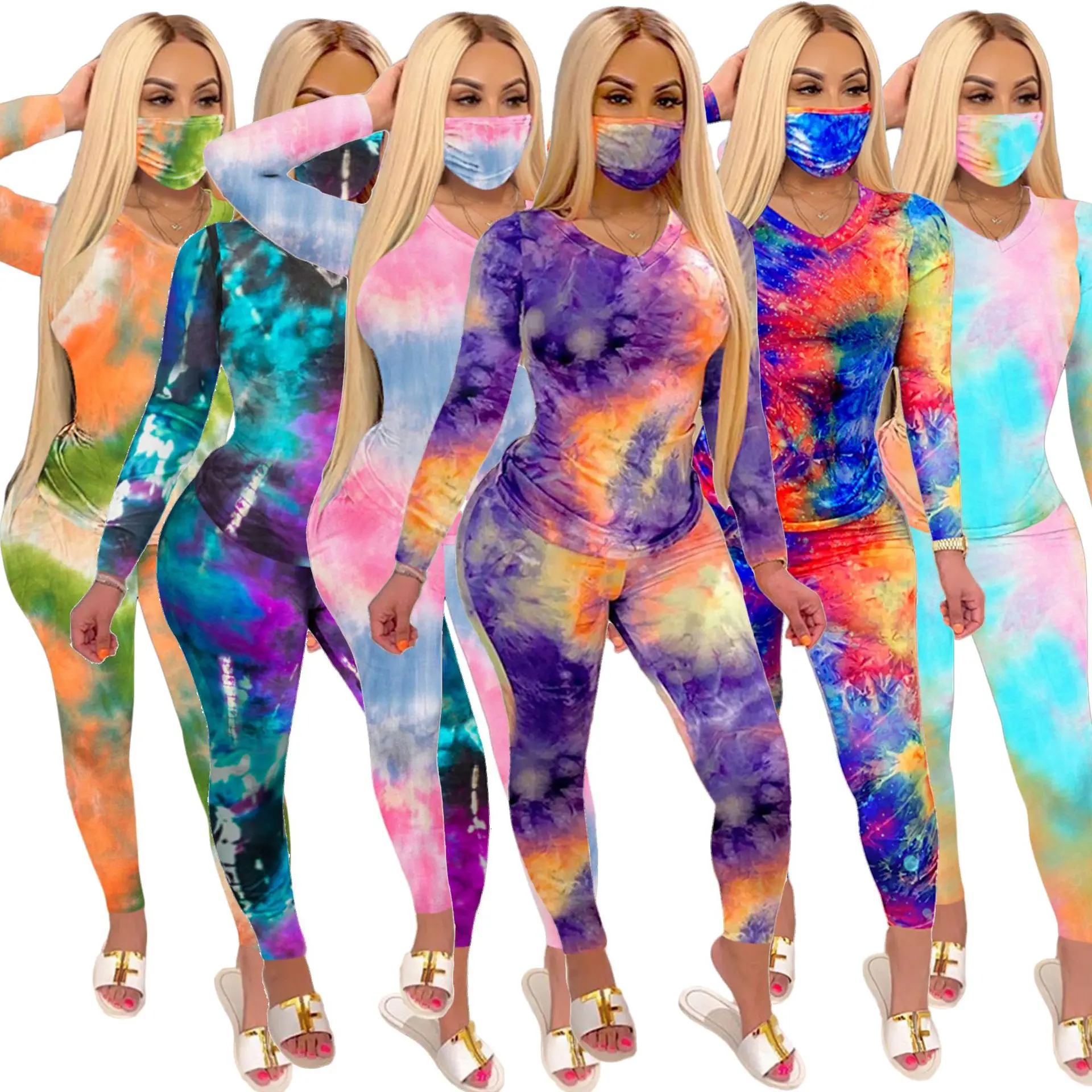 

INS Hot Wholesale spring sports suits, fashion tie-dye suits, ladies casual suits