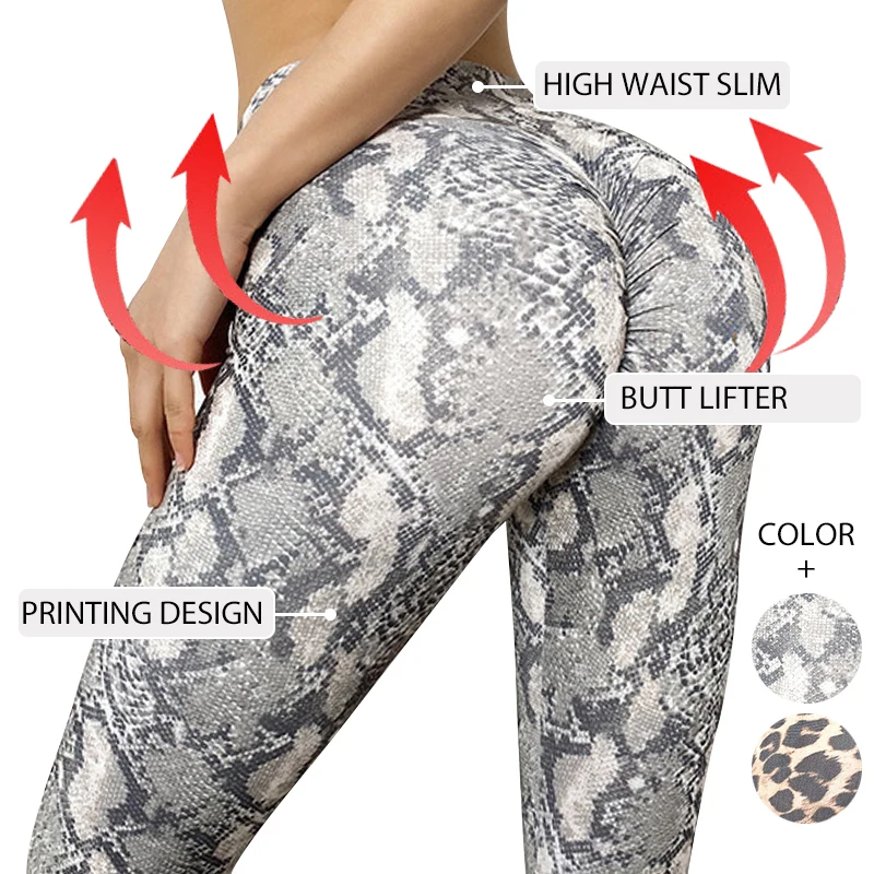 

Custom Women High Waist sublimation Leopard Printing Yoga Pants Scrunch Butt Leggings, Customized colors