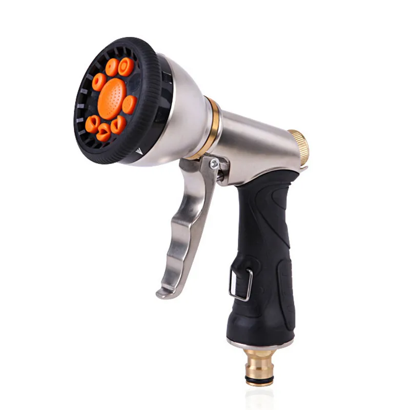 

New High-Pressure 9 Mode Metal Water Spray Gun Car Washer Hose Spray Bottle Cleaning Water Gun Garden Watering Sprinkler Head sp