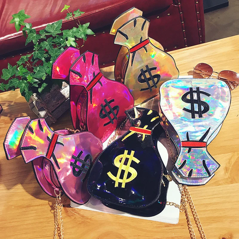 

2021 Fashion dollar shape crossbody bags girls money purse mini women hand bag