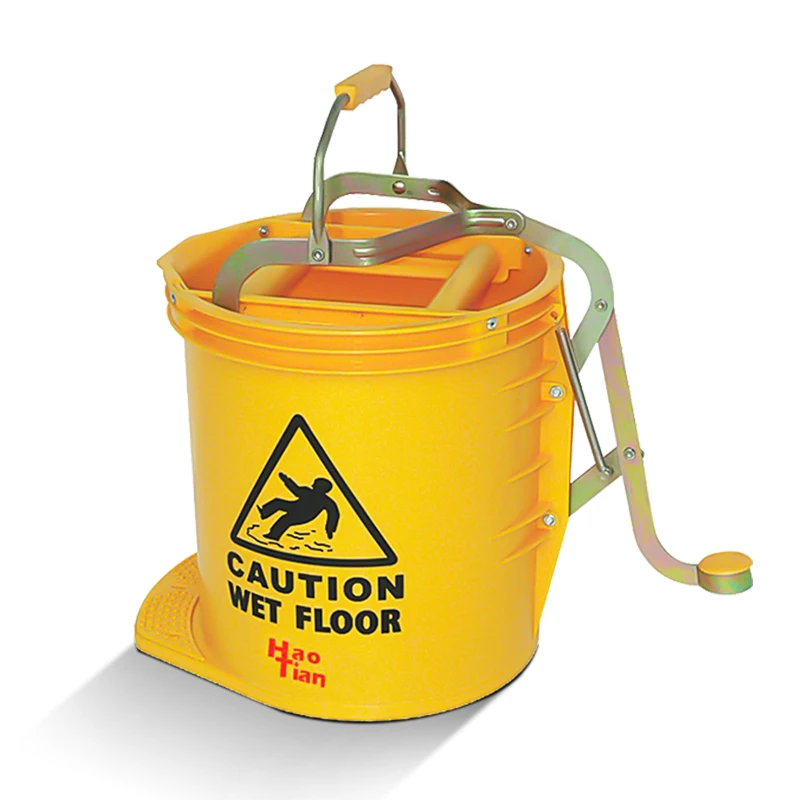 

2021 Yellow 25L Round Mop Bucket With Foot Pedal Roller Wringer Trolley On Wheels