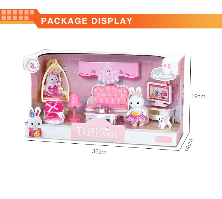 Luxury girl drawing room pretend play Toy doll furniture