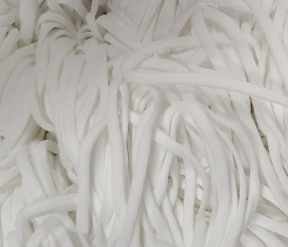 

China Factory High Quality 4mm Flat Elastic Rope Mask Rope in Wholesale, Black/white