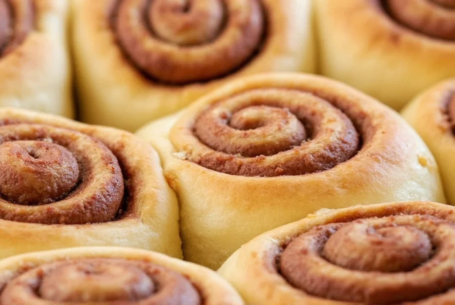 Step-by-step process of making cinnamon rolls showing dough preparation, rolling, and baking stages