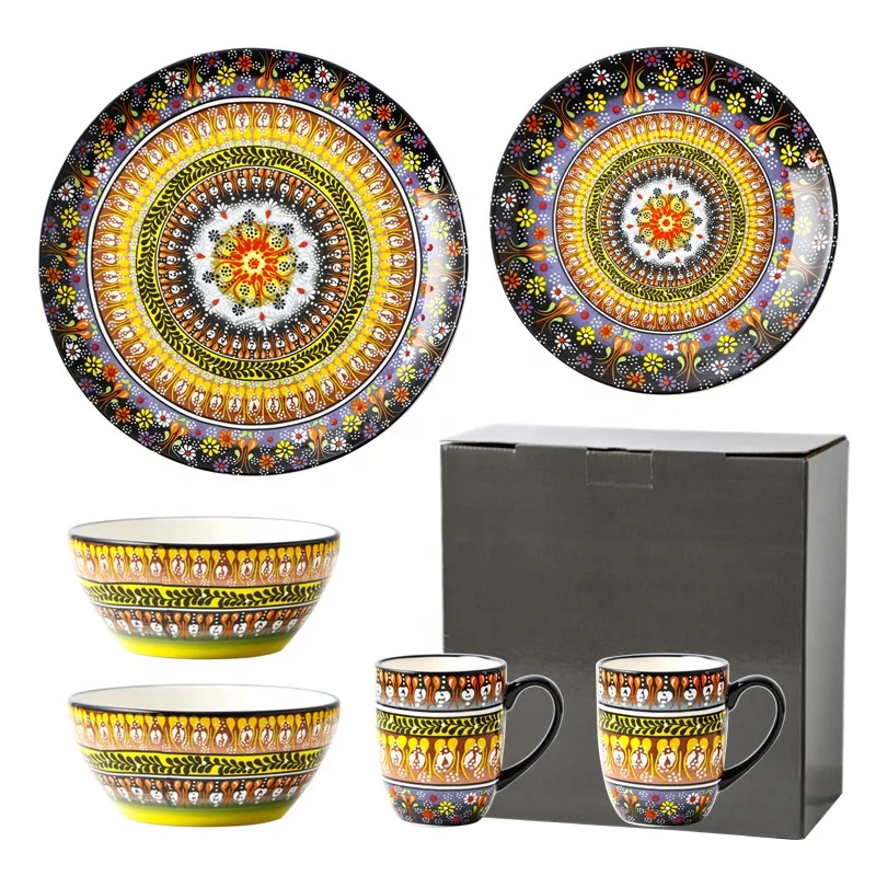 

Ceramic Steak Plate Creative Western Food Plate Bowl Cup Set