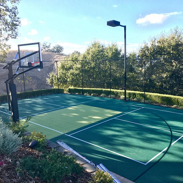 

2021 environmental removable 25x30 feet backyard basketball court economical New arrival water drainage