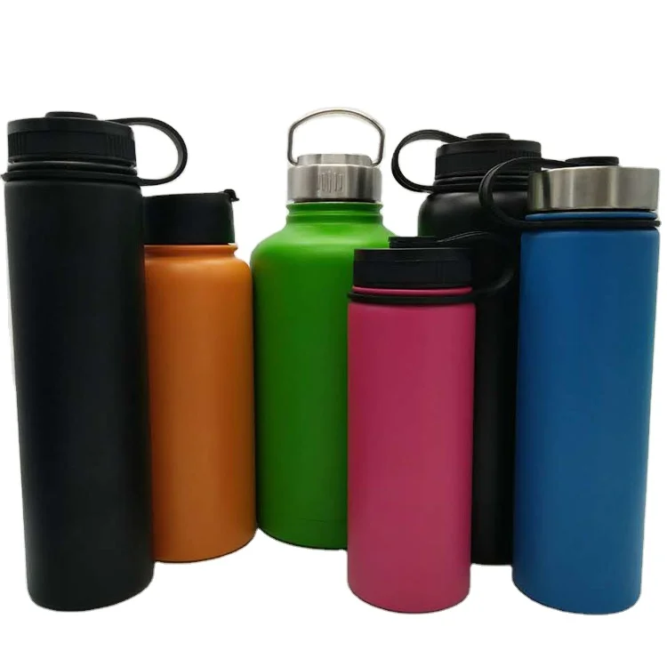 

32oz 64oz Custom printed stainless steel double wall vacuum insulated water bottles, Black, white, green and custom color